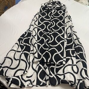 Step In Style Black White Lagenlook Asymmetrical Art To Wear Tunic Dress Size XL